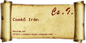 Csekő Irén névjegykártya